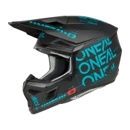 Motocross helmet O'NEAL 3SERIES STATIC BLACK/TEAL V.25