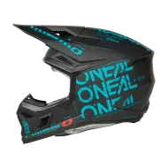 Motocross helmet O'NEAL 3SERIES STATIC BLACK/TEAL V.25