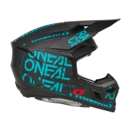 Motocross helmet O'NEAL 3SERIES STATIC BLACK/TEAL V.25