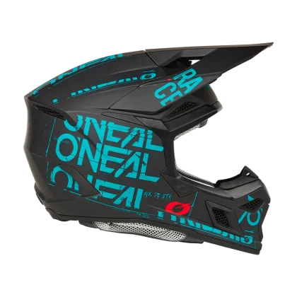 Motocross helmet O'NEAL 3SERIES STATIC BLACK/TEAL V.25
