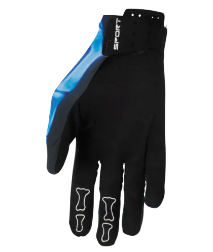 Motocross gloves THOR SPORTMODE X-RAY BLACK/BLUE
