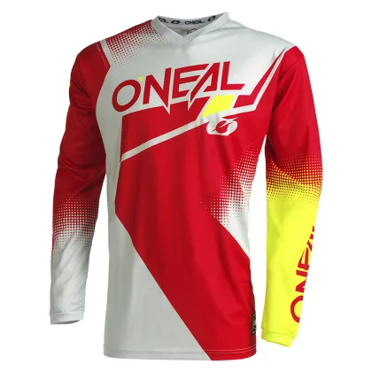 Motocross Jersey O'NEAL RACEWEAR V.22 ΚΟΚΚΙΝΟ/ΓΚΡΙ/ΚΙΤΡΙΝΟ ΝΕΟΝ