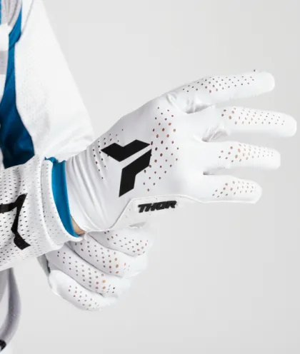 THOR SPORTMODE VENTED WHITE motocross gloves