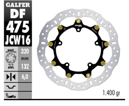 Disc frana fata Galfer WAVE FLOATING RACING 320x5mm DF475JCW160G03