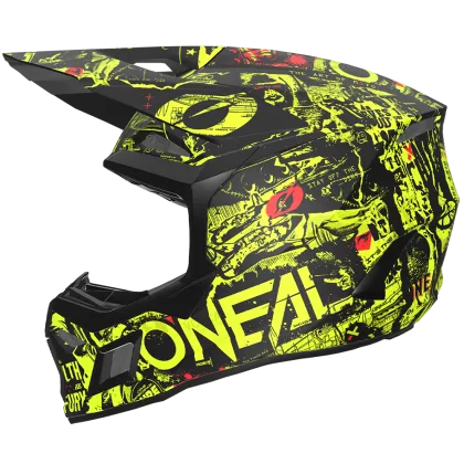 Детска мотокрос каска O'NEAL 3SERIES ATTACK BLACK/NEON YELLOW 