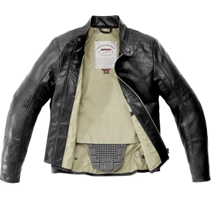 Кожено яке за мотор SPIDI GARAGE PERFORATED BLACK