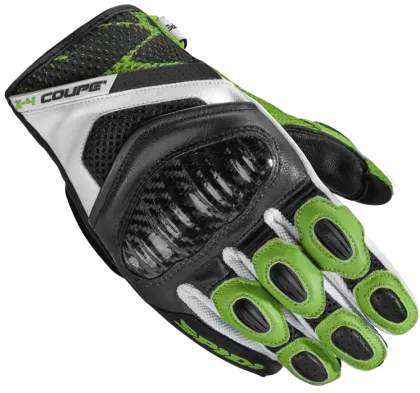 Moto gloves SPIDI X-4 COUPE BLACK/KAWASAKI GREEN