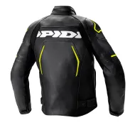 Geacă piele moto SPIDI EVORIDER 2 NEGRU/GALBEN FLUO