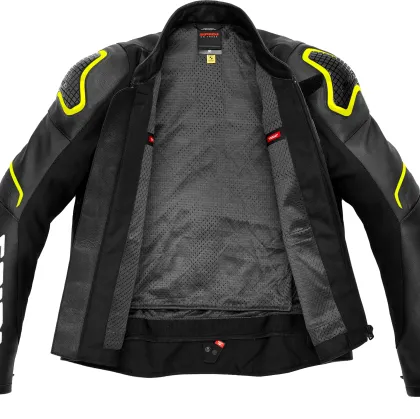 Кожено яке за мотор SPIDI EVORIDER 2 BLACK/FLUO YELLOW