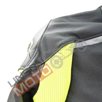 Leather jacket SPIDI IGNITE BLACK/FLUO YELL NS19212