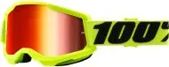 Motocross Goggles 100% STRATA2 YELLOW-MIRROR RED