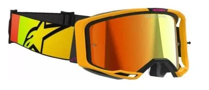 ALPINESTARS VISION 8 CORP YLW/PINK MIRROR-RED motocross goggles