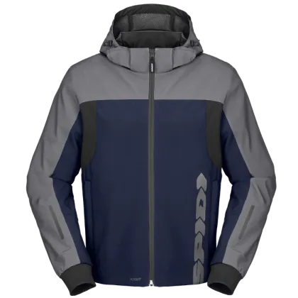 Textile motorcycle jacket SPIDI HOODIE H2OUT II GRAY/BLUE