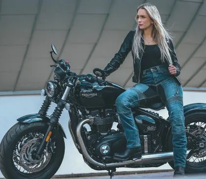 Women's motorcycle jeans TRILOBITE 661 PARADO REGULAR FIT LONG BLUE