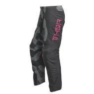 Pantaloni de motocross de damă THOR DEGHIZARE SECTOR FEMEI GRI/ROZ