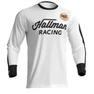 Motocross Jersey THOR HALLMAN DIFFER ROOSTED WHITE/BLACK