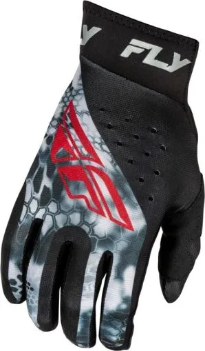 Γάντια Motocross FLY RACING Lite Kryptek- Μαύρο/Κόκκινο/Γκρι 2025