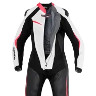 Дамски кожен мото екип SPIDI TRACK PERF PRO Black/Fuchsia