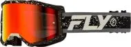 Motocross Goggles FLY RACING Zone Black/Grey - Red Mirror/Smoke Lens 2025