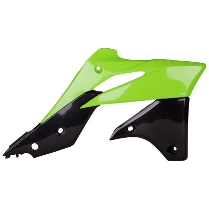 Πλαστικά καλύμματα καλοριφέρ Polisport Kawasaki KX250F - 2013-16 Πράσινο/Μαύρο Χρώμα OEM
