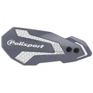 Handlebar protectors POLISPORT MX FLOW RMZ450(07->) KX450F(08-18)YZF(04-07) GRAY/WHITE