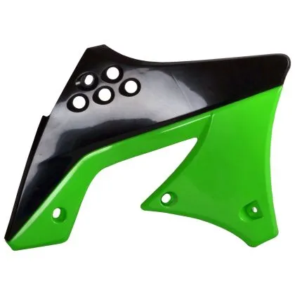 Huse plastic pentru radiator Polisport Kawasaki KX250F (10/11) - 2009-12 Verde/Negru Culoare OEM