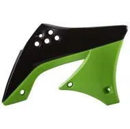 Plastic radiator covers Polisport Kawasaki KX450F (10/11) - 2009-11 Black/Green OEM Color
