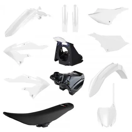 Set of restyling plastics POLISPORT Restyling Kit Yamaha YZ 125/250 (2002-2021) White
