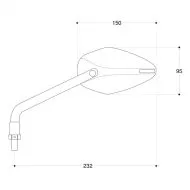 Motorcycle mirrors BARRACUDA EGO-CARBON