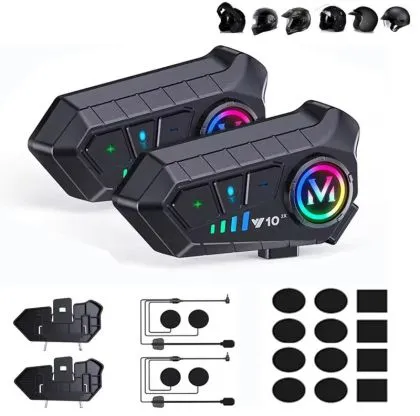 Σετ 2 τεμ. Μοτοσικλέτα ενδοεπικοινωνία Bluetooth Ακουστικά κράνους μοτοσυκλέτας