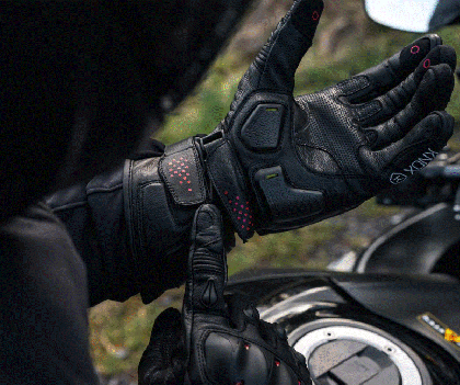 KNOX Oulton MK2 Leather Gloves – Black/Red