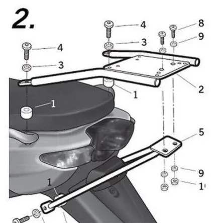 Mounting kit for cases SHAD TOP MASTER YAMAHA NE'OS 50 08