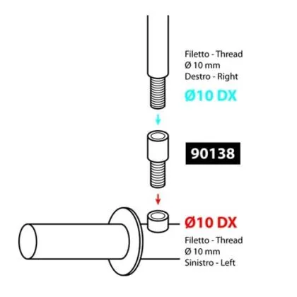 Adapter 10mm Right > 10mm Right Thread 90138
