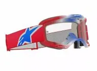 Motocross Goggles ALPINESTARS VISION 5 CORP RED/WT/BL CLEAR