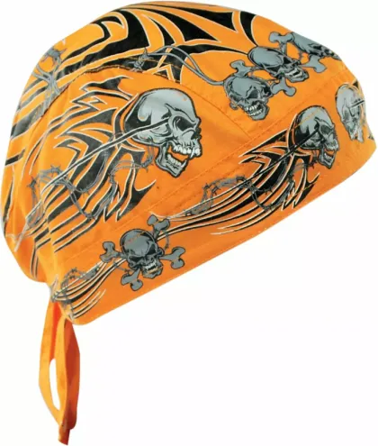 FLYDANNA ORNG TRIBAL SKULL headscarf
