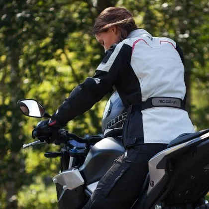 Geaca moto dama Modeka Elaya Gri deschis/Negru