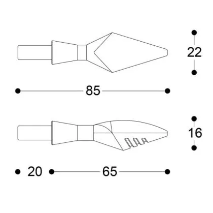LED motorcycle indicators BARRACUDA X-LED B-LUX BLACK