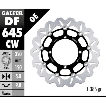 Floating Front Brake Disc Galfer WAVE FLOATING COMPLETE (C. ALU.) 320x5mm DF645CW