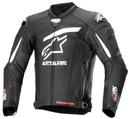 Geaca de piele ALPINESTARS GP PLUS R V4 RIDEKNIT NEGRU/ALB