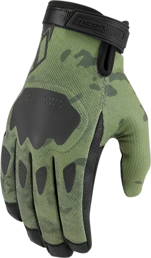 Γάντια μοτοσυκλέτας ICON HOOLIGAN CE - GREEN CAMO
