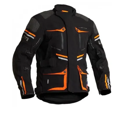 Lindstrands Sunne Black/Orange textile motorcycle jacket