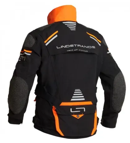 Lindstrands Sunne Black/Orange textile motorcycle jacket