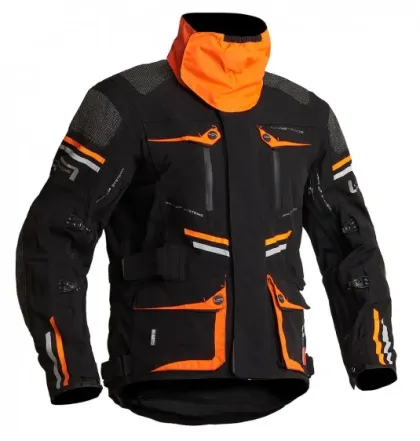 Lindstrands Sunne Black/Orange textile motorcycle jacket