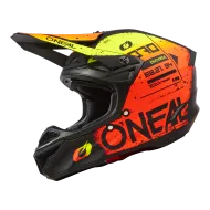Casca motocross O'NEAL 5SERIES SCARZ NEGRU/ROSU/GALBEN V.24