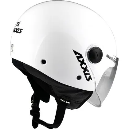 Scooter Helmet Axxis SQUARE SOLID A1 Glossy White