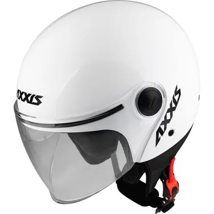 Scooter Helmet Axxis SQUARE SOLID A1 Glossy White