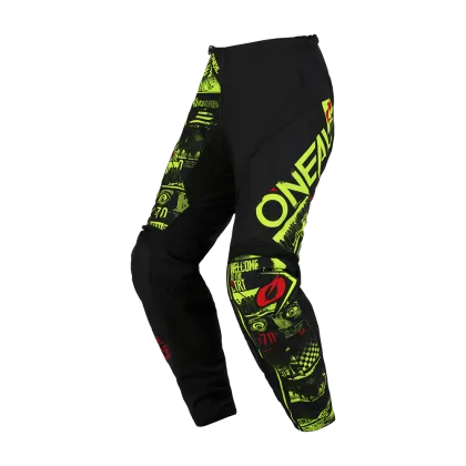 Motocross breeches O'NEAL ELEMENT ATTACK V.23 BLACK/NEON YELLOW