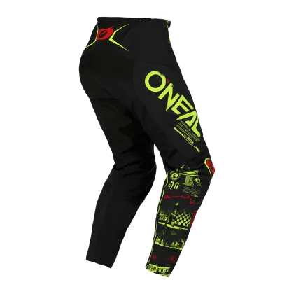 Motocross breeches O'NEAL ELEMENT ATTACK V.23 BLACK/NEON YELLOW