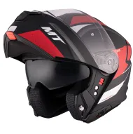 Отваряема каска MT GENESIS CAVE A5 MATT BLACK/WHITE/RED