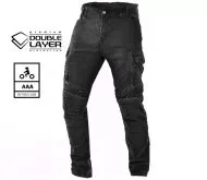 Motorcycle jeans TRILOBITE ACID SCRAMBLER 2.0 BLACK DOUBLELAYER AAA